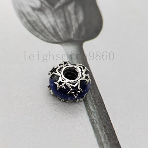 Pandora Galaxy Blue & Star Murano Charm - Picture 3 of 5